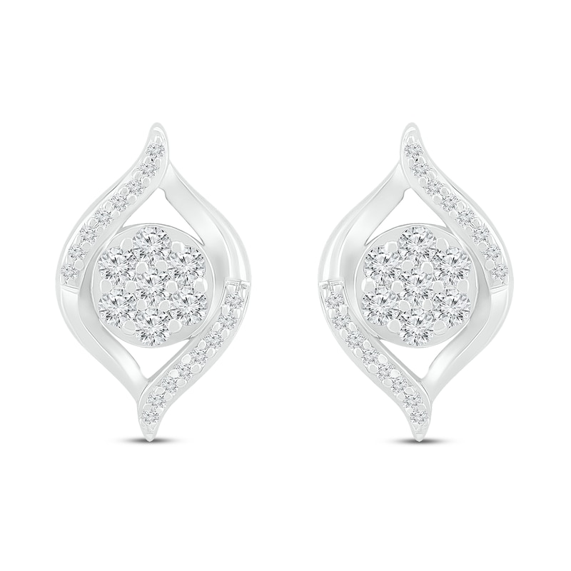 Main Image 3 of Previously Owned Diamond Stud Earrings 1/4 ct tw Round 10K White Gold