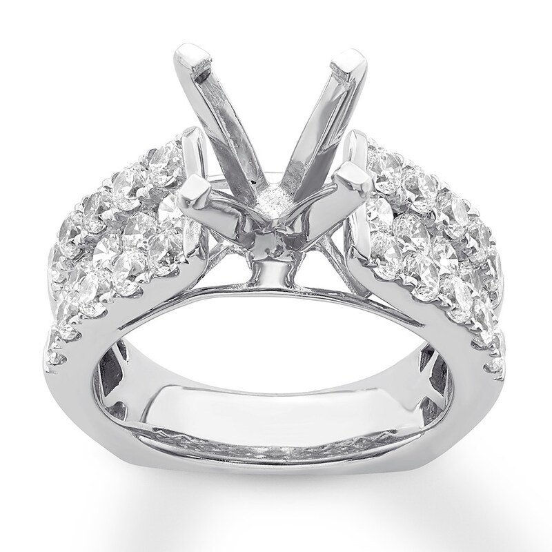 Main Image 1 of Previously Owned Hearts Desire Diamond Engagement Ring Setting 1-3/4 ct tw Round 18K White Gold