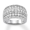 Thumbnail Image 1 of Previously Owned Diamond Anniversary Ring 2 ct tw Round/Baguette 14K White Gold