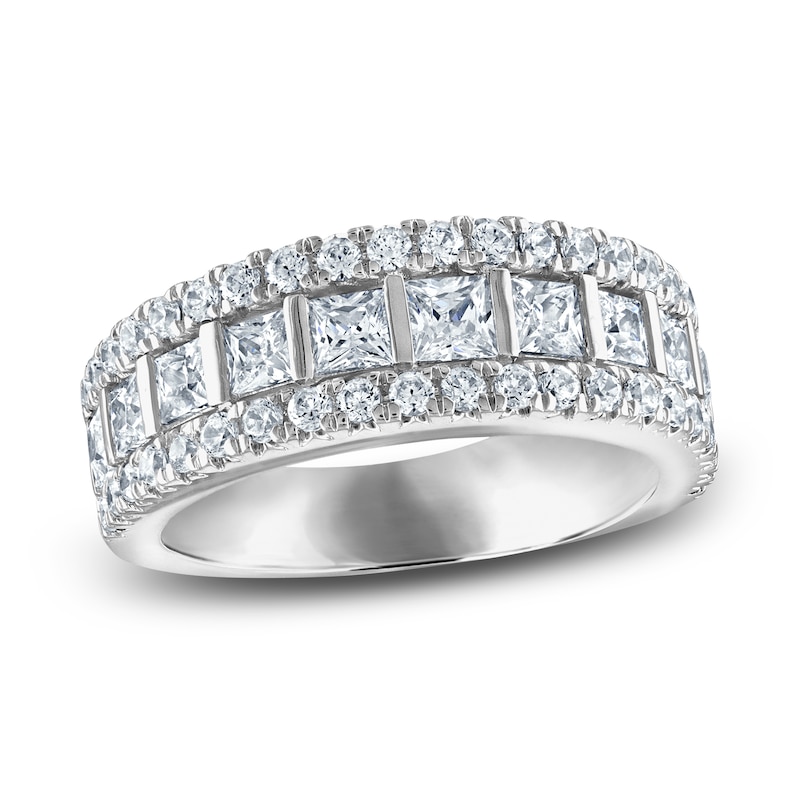 Main Image 1 of Previously Owned Diamond Anniversary Band 1-3/4 ct tw Round/Princess 14K White Gold