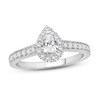 Thumbnail Image 1 of Previously Owned Diamond Engagement Ring 5/8 ct tw Pear-shaped/Round 14K White Gold