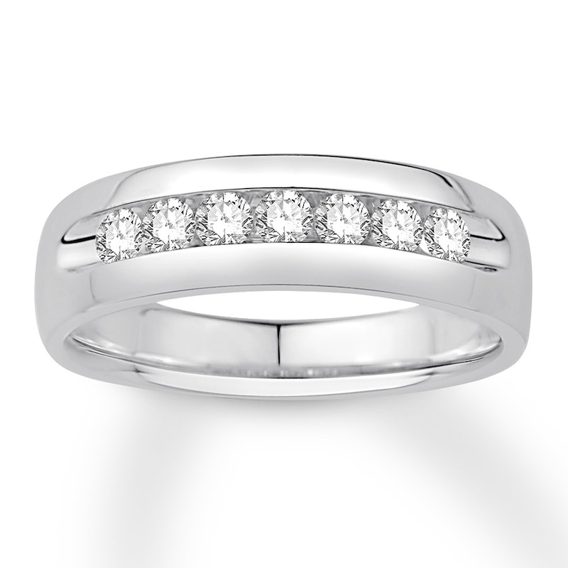 Main Image 1 of Previously Owned Men's Diamond Band 1/2 ct tw Round-cut Platinum