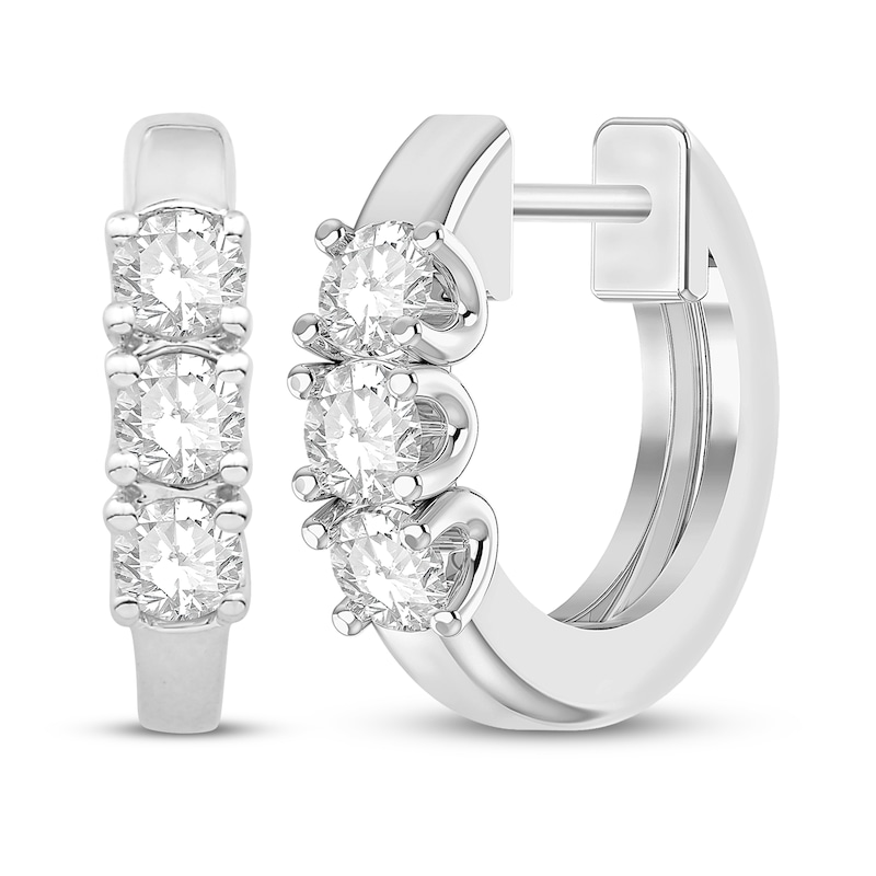 Main Image 1 of Previously Owned Diamond Earrings 1/2 ct tw Round 10K White Gold