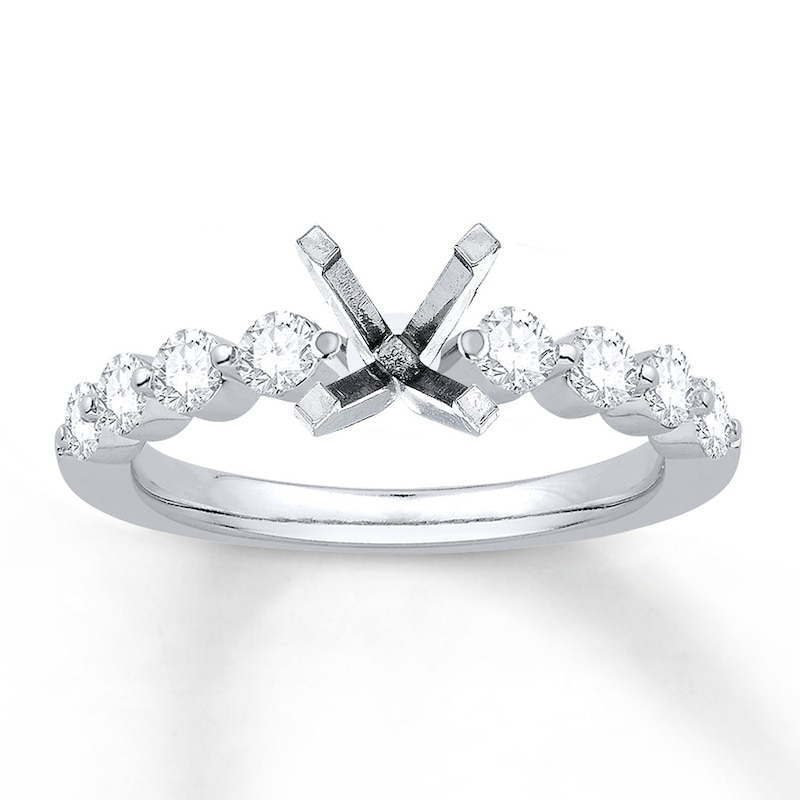 Main Image 1 of Previously Owned Colorless Diamond Ring Setting 5/8 ct tw Round-cut 14K Gold