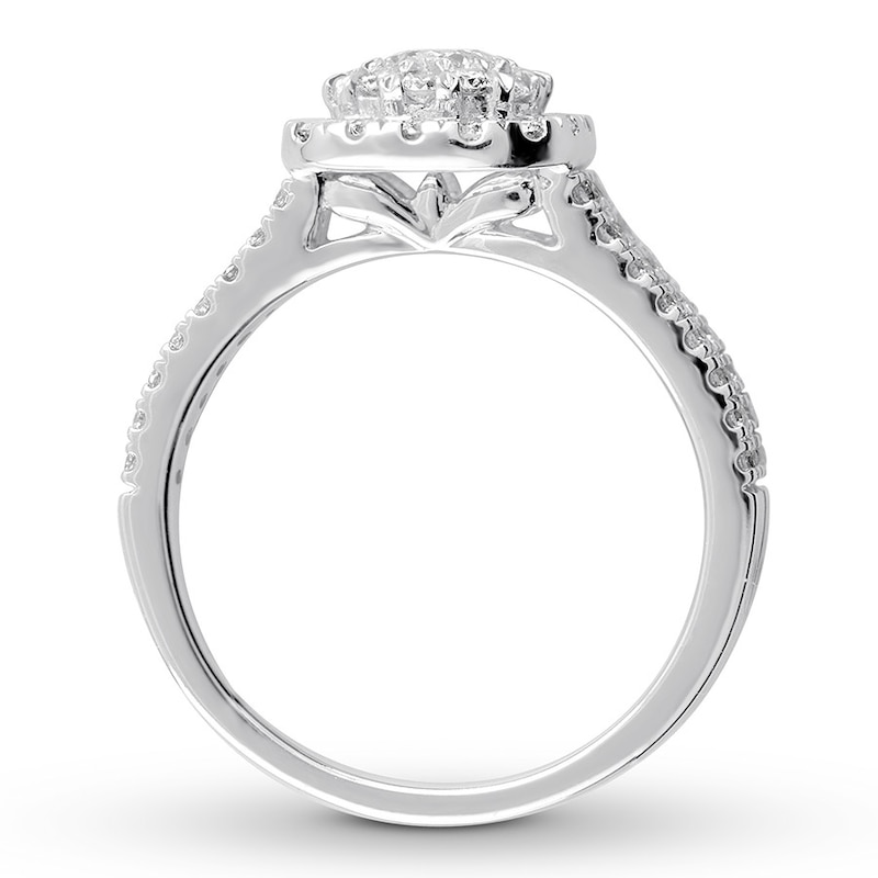 Main Image 2 of Previously Owned Diamond Engagement Ring 7/8 ct tw Round 14K White Gold