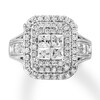 Thumbnail Image 4 of Previously Owned Diamond Engagement Ring 2 ct tw Princess/Round 14K White Gold