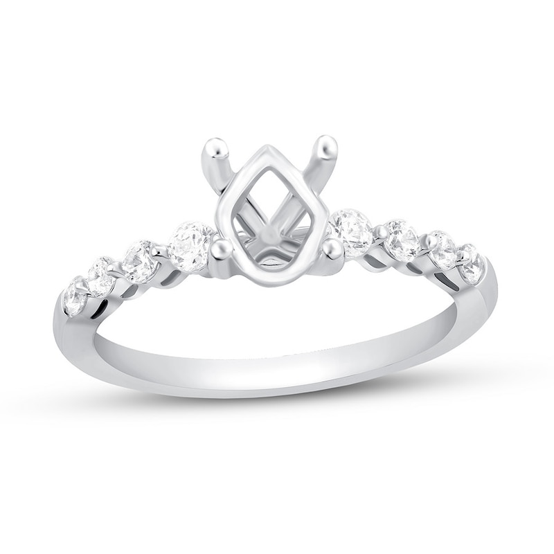 Main Image 1 of Previously Owned Diamond Engagement Ring Setting 1/3 ct tw Round 14K White Gold