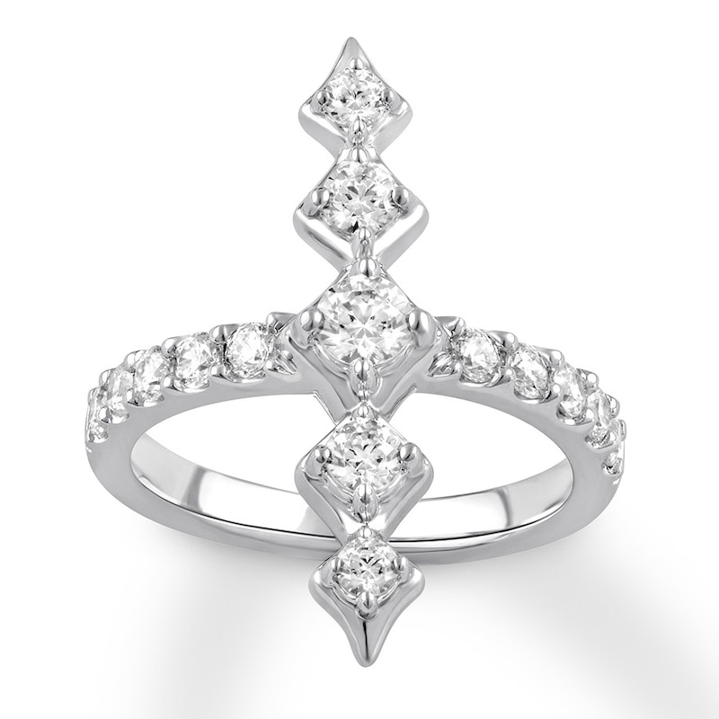 Main Image 1 of Previously Owned Diamond North-South Ring 1 ct tw Round 14K White Gold