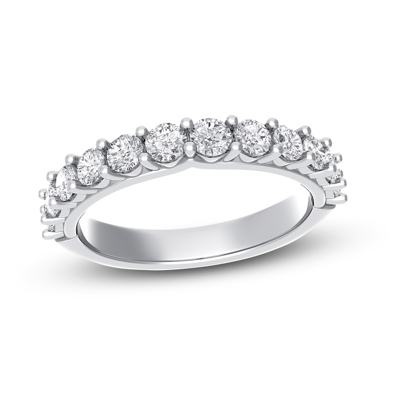 Main Image 1 of Previously Owned Royal Asscher Maria Diamond Wedding Band 1 ct tw Round 14K White Gold
