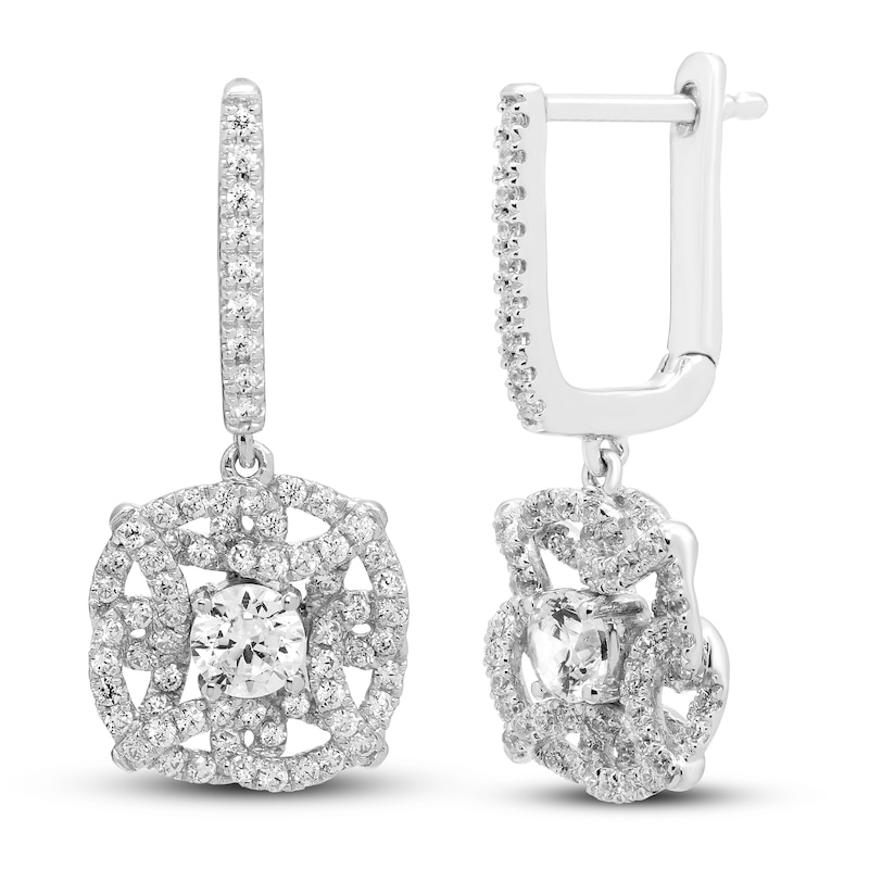 Main Image 1 of Previously Owned Diamond Drop Earrings 5/8 ct tw Round 10K White Gold