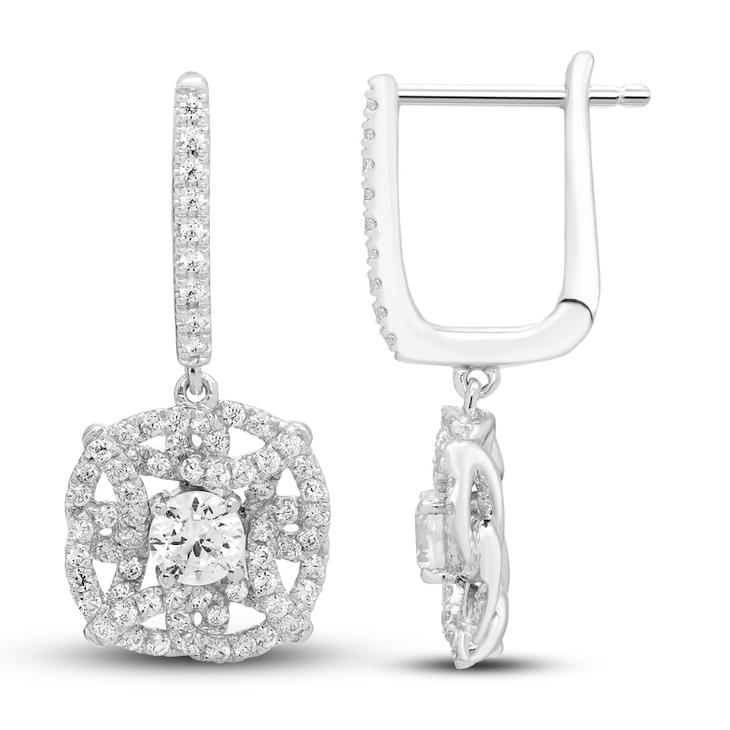 Main Image 2 of Previously Owned Diamond Drop Earrings 5/8 ct tw Round 10K White Gold