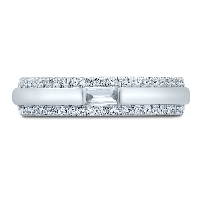 Main Image 3 of Previously Owned Pnina Tornai Found The One Men's Diamond Wedding Band 1/2 ct tw Round/Baguette 14K White Gold