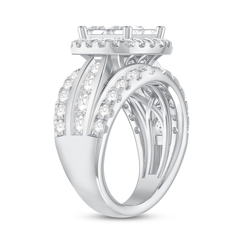 Main Image 2 of Previously Owned Diamond Engagement Ring 4 ct tw Princess/Round 14K White Gold