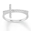 Thumbnail Image 1 of Previously Owned Diamond Cross Ring 1/4 ct tw Round-cut 10K White Gold
