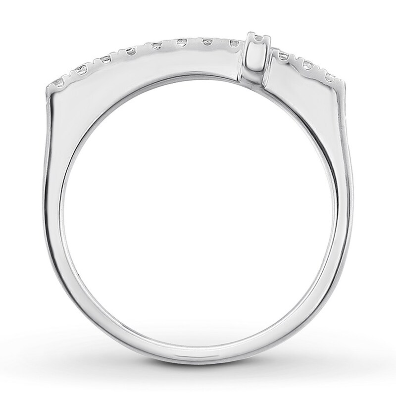 Main Image 2 of Previously Owned Diamond Cross Ring 1/4 ct tw Round-cut 10K White Gold