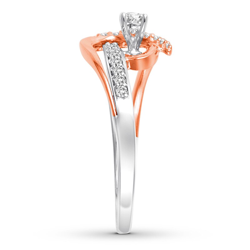 Main Image 2 of Previously Owned Diamond Promise Ring 1/4 ct tw Round 10K Two-Tone Gold