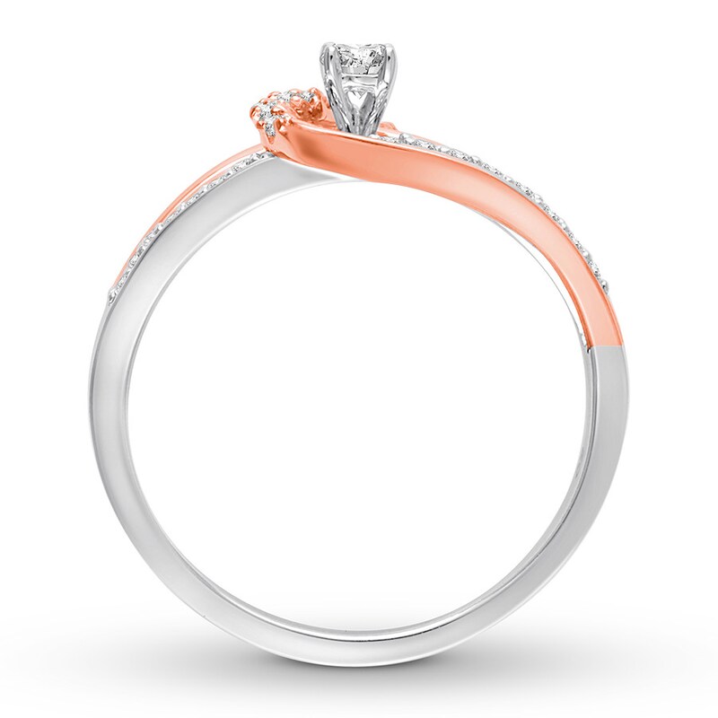 Main Image 3 of Previously Owned Diamond Promise Ring 1/4 ct tw Round 10K Two-Tone Gold