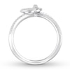 Thumbnail Image 2 of Previously Owned Heart Dangle Ring 3/8 carat tw 10K White Gold