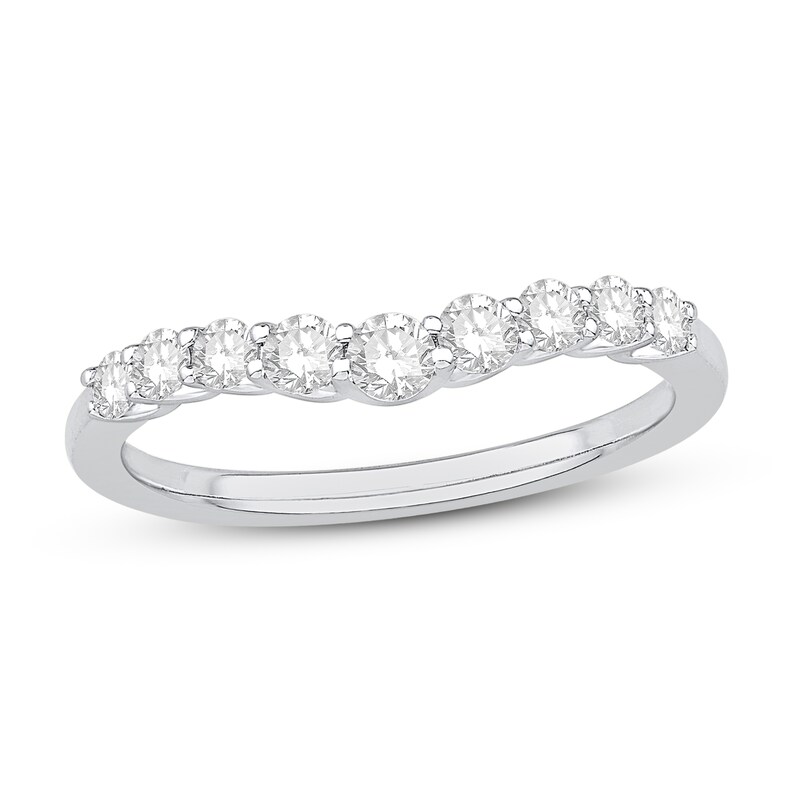 Main Image 1 of Previously Owned Diamond Contour Ring 1/2 ct tw Round 14K White Gold