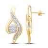 Thumbnail Image 1 of Previously Owned Diamond Earrings 1/4 ct tw Round/Baguette 10K Two-Tone Gold