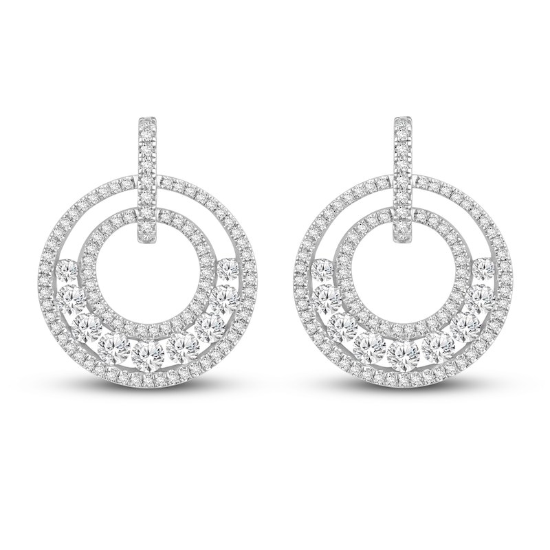 Main Image 2 of Previously Owned Hearts Desire Diamond Earrings 2 ct tw Round 18K White Gold