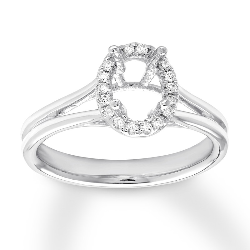 Main Image 1 of Previously Owned Diamond Ring Setting 1/10 carat tw Round 14K White Gold