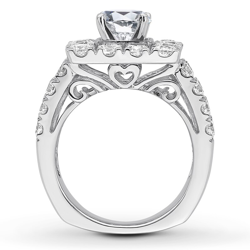 Previously Owned Hearts Desire Ring Setting 3 carats tw Round 18K White