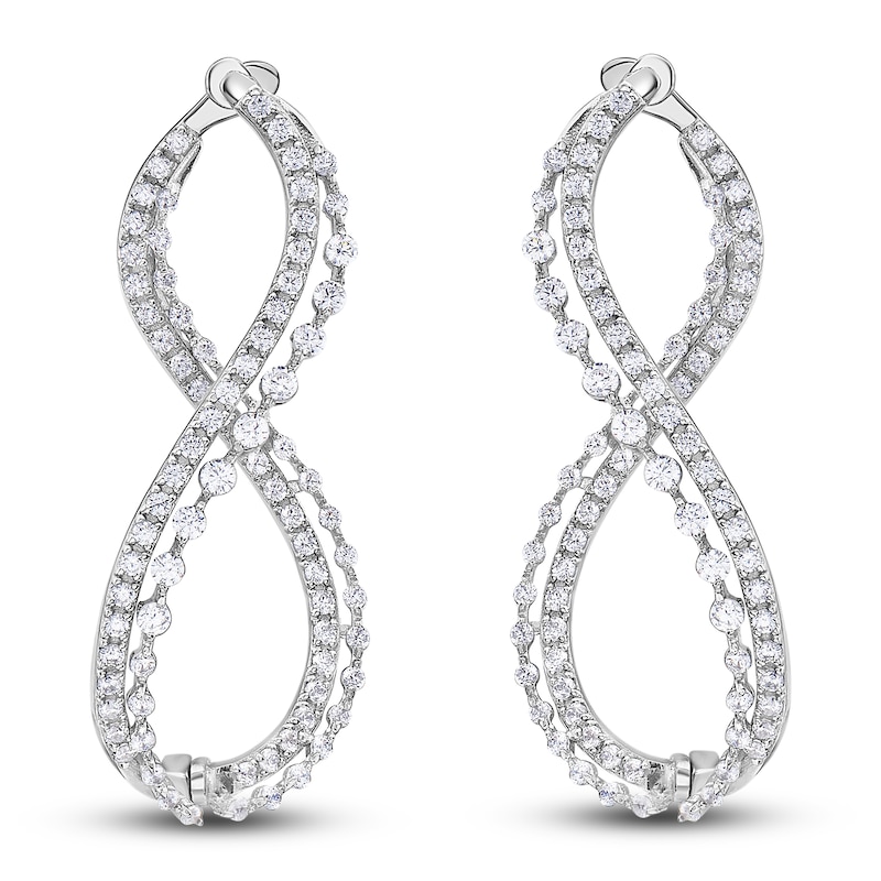 Main Image 1 of Previously Owned Diamond Drop Earrings 1-1/4 carats tw Round 14K White Gold
