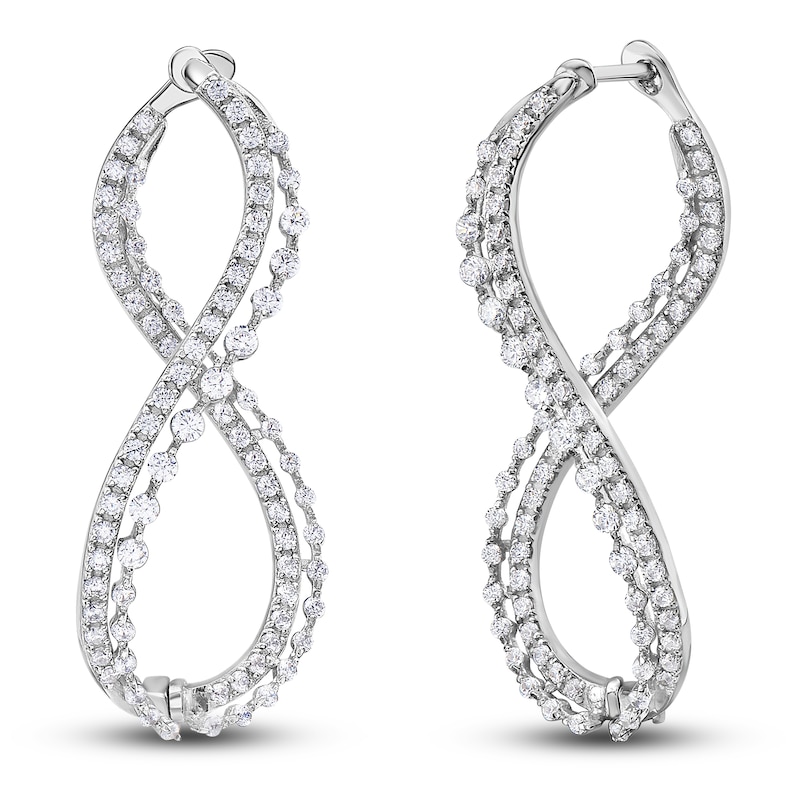 Main Image 2 of Previously Owned Diamond Drop Earrings 1-1/4 carats tw Round 14K White Gold