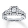 Thumbnail Image 1 of Previously Owned 3-Stone Diamond Ring 1-1/2 ct tw Princess-cut 14K White Gold