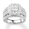 Thumbnail Image 1 of Previously Owned Diamond Engagement Ring 2-1/2 ct tw Princess/Round 14K Gold
