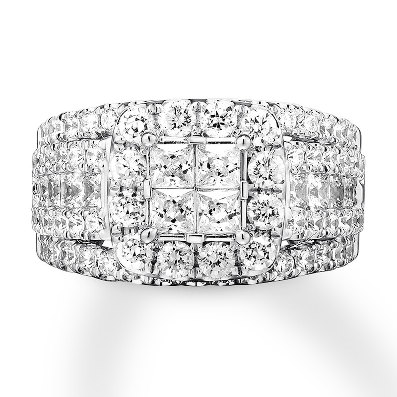 Main Image 4 of Previously Owned Diamond Engagement Ring 2-1/2 ct tw Princess/Round 14K Gold
