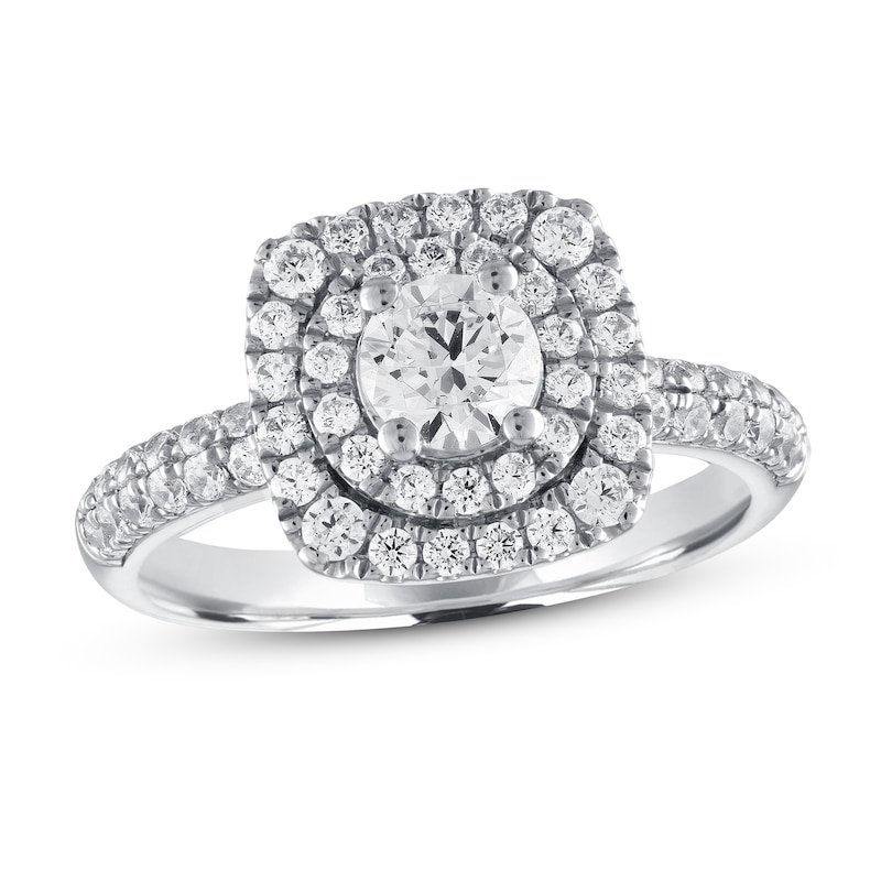 Main Image 1 of Previously Owned Diamond Wedding Ring 1 1/8 ct tw Round 14K White Gold