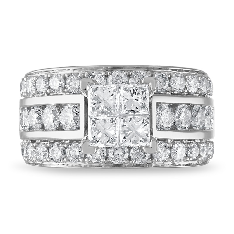 Main Image 3 of Previously Owned Diamond Engagement Ring 3-1/2 ct tw Princess/Round 14K White Gold