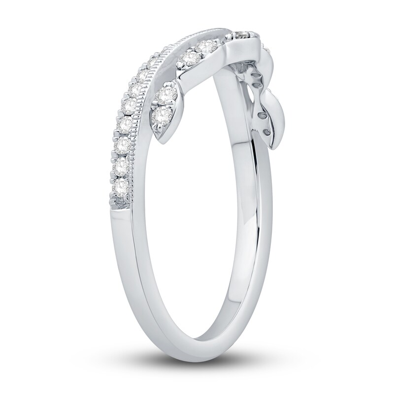 Main Image 2 of Previously Owned Diamond Contour Band 1/3 ct tw Round 14K White Gold