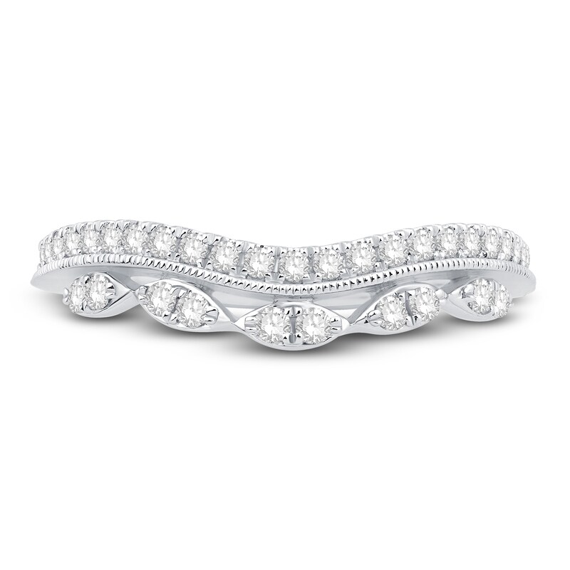 Main Image 3 of Previously Owned Diamond Contour Band 1/3 ct tw Round 14K White Gold