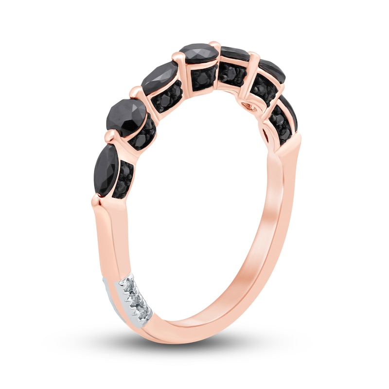 Main Image 2 of Previously Owned Pnina Tornai Exclusively Yours Black Diamond Anniversary Ring 1 ct tw Marquise/Round 14K Rose Gold