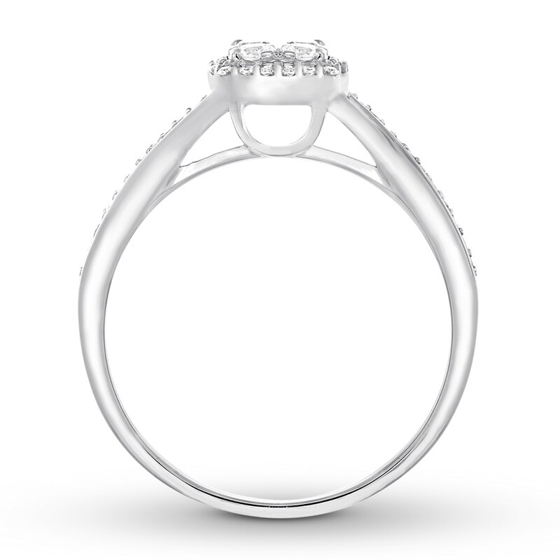 Main Image 2 of Previously Owned Diamond Promise Ring 1/3 ct tw Round 10K White Gold