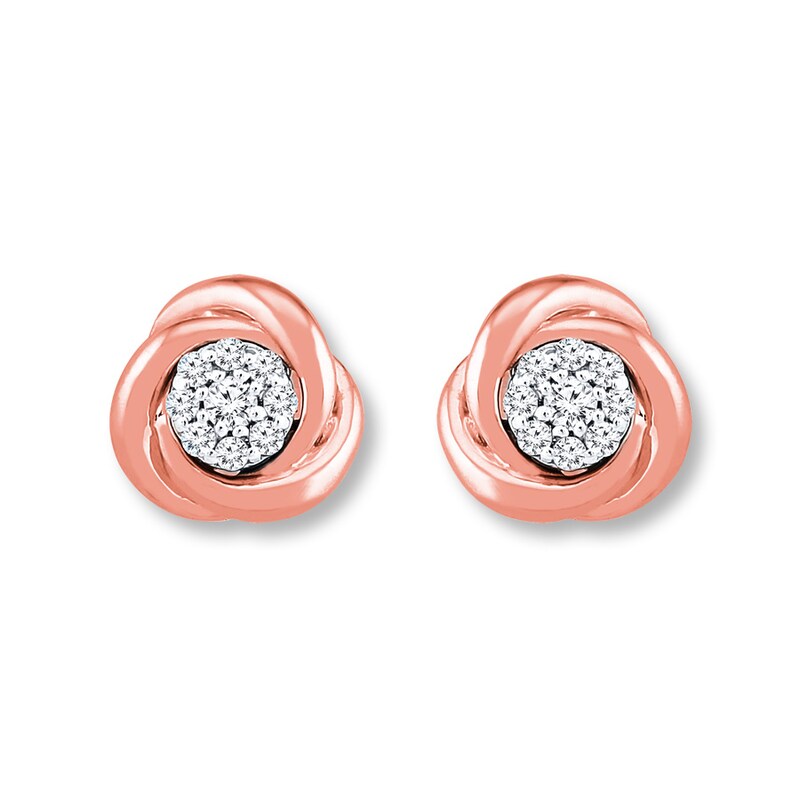 Main Image 1 of Previously Owned Diamond Earrings 1/5 ct tw Round 10K Rose Gold