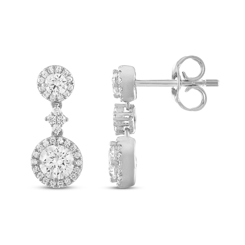 Main Image 2 of Previously Owned Diamond Earrings 1 ct tw Round 18K White Gold