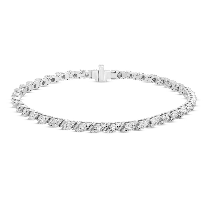Main Image 1 of Previously Owned Diamond Bracelet 1/2 ct tw Round Sterling Silver