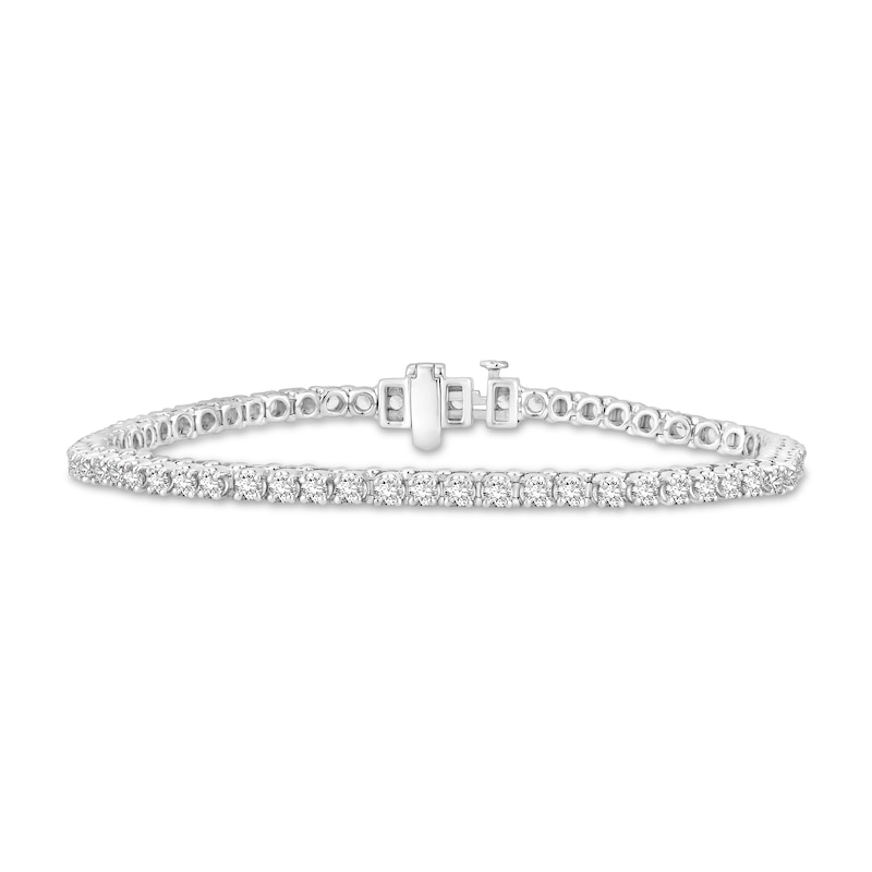 Main Image 1 of Previously Owned Diamond Tennis Bracelet 3 ct tw Round 14K White Gold
