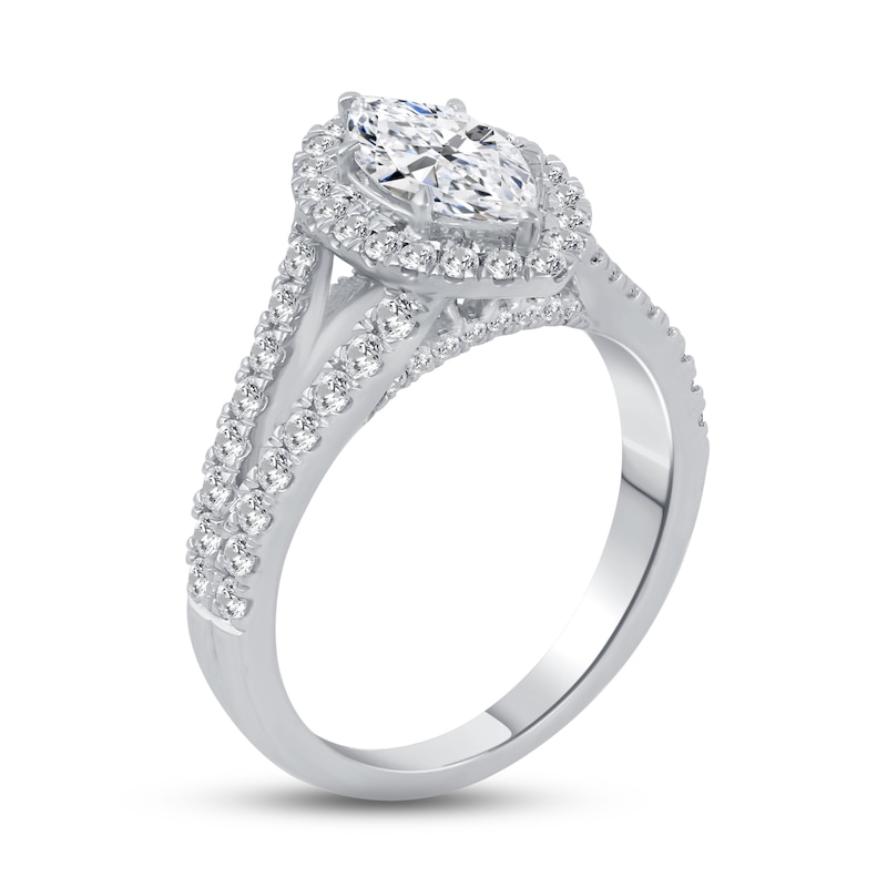 Main Image 2 of Previously Owned Diamond Engagement Ring 1-5/8 ct tw Marquise/Round 14K White Gold