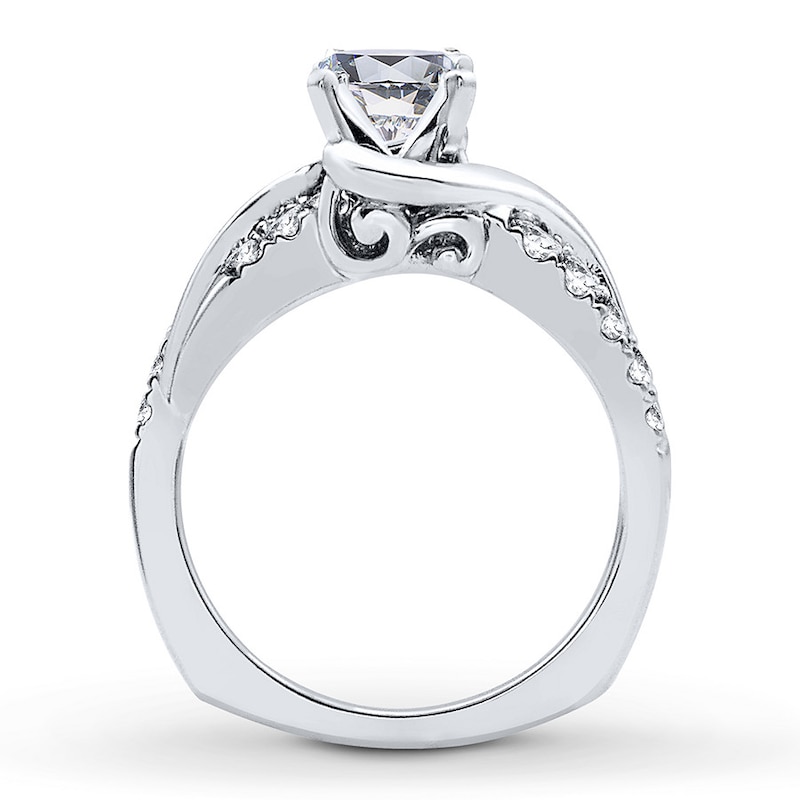 Main Image 2 of Previously Owned Diamond Ring Setting 1/2 ct tw Round 18K White Gold
