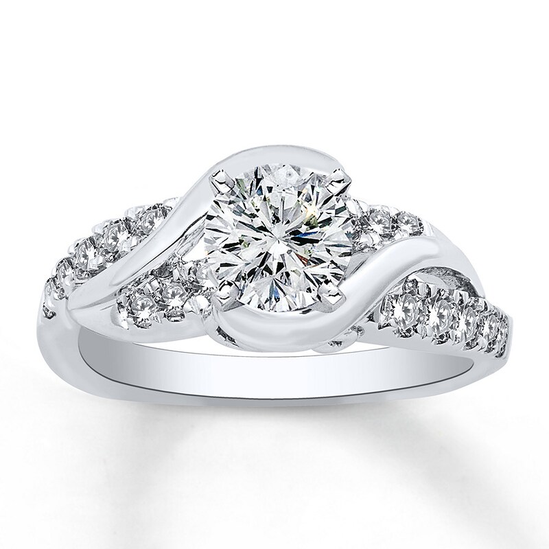 Main Image 3 of Previously Owned Diamond Ring Setting 1/2 ct tw Round 18K White Gold