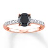 Thumbnail Image 1 of Previously Owned Black Diamond Engagement Ring 1-1/5 ct tw Round 14K Rose Gold