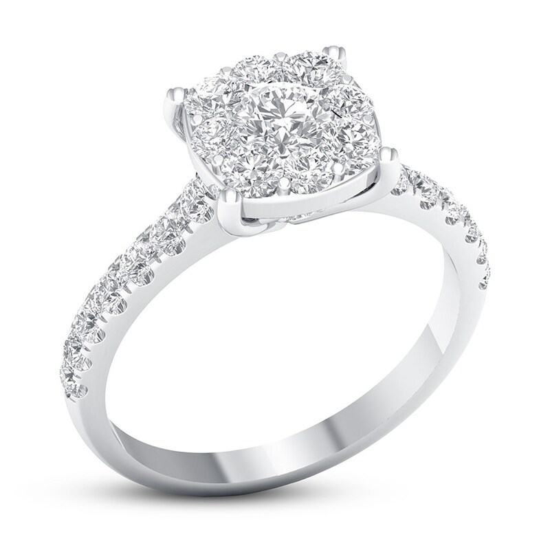 Main Image 4 of Previously Owned Diamond Engagement Ring 1 1/5 ct tw Round 14K White Gold