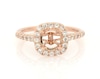 Thumbnail Image 1 of Previously Owned Natalie K Diamond Cushion Halo Engagement Ring Setting 1/2 ct tw 14K Rose Gold