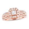 Thumbnail Image 1 of Previously Owned Vera Wang WISH Diamond Engagement Ring 1 ct tw Princess/Round 14K Rose Gold