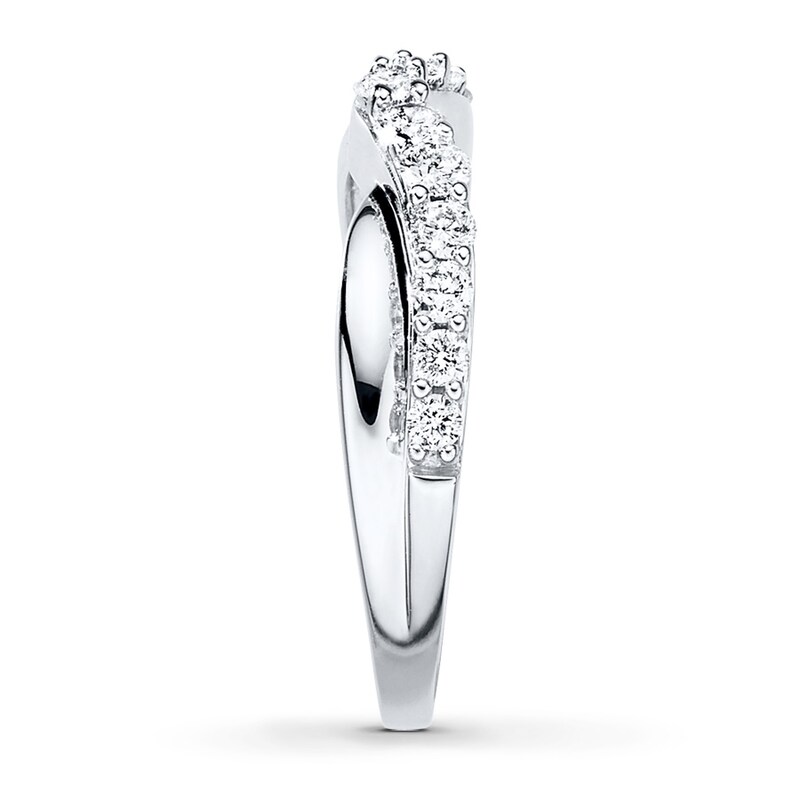 Main Image 3 of Previously Owned Diamond Anniversary Ring 1/2 ct tw Round-cut 14K White Gold